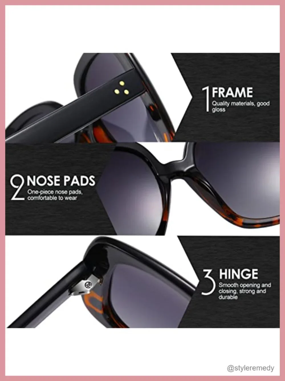 Oversized Square Polarized Sunglasses for Women UV400 Protection Retro Shades